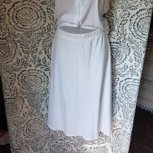 White cotton midi skirt